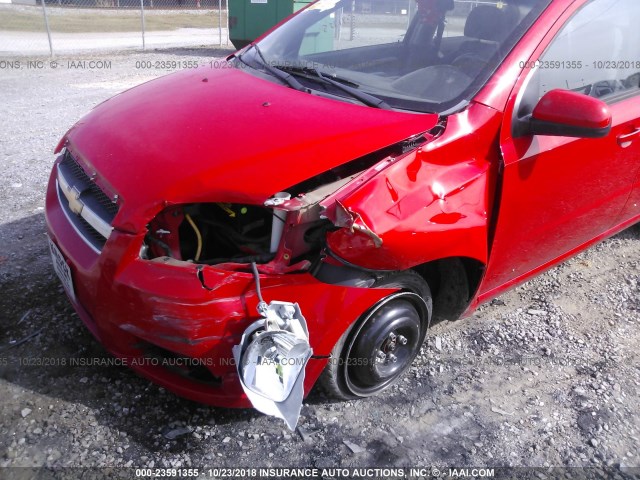 KL1TD5DE2BB132390 - 2011 CHEVROLET AVEO LS/LT RED photo 6