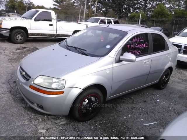 KL1TD56646B564734 - 2006 CHEVROLET AVEO LS SILVER photo 2