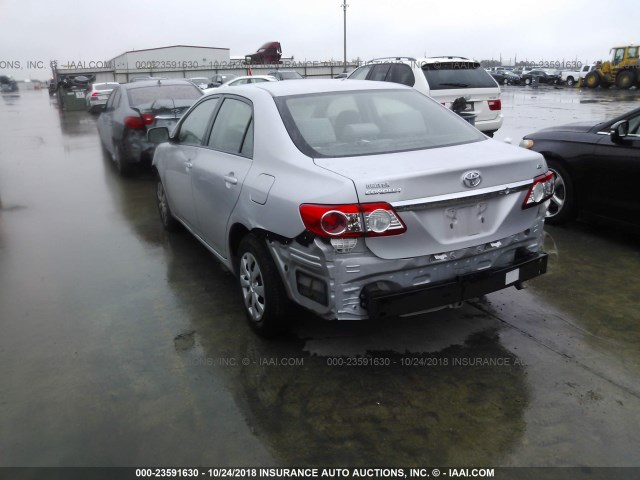 2T1BU4EE6BC736104 - 2011 TOYOTA COROLLA S/LE SILVER photo 3