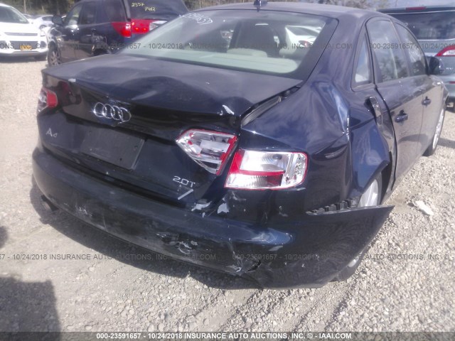 WAULF78K09N052896 - 2009 AUDI A4 2.0T QUATTRO BLUE photo 6