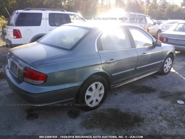 KMHWF25S25A167309 - 2005 HYUNDAI SONATA GL GREEN photo 4