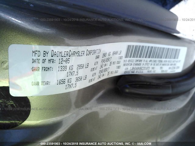 1J8HG48N96C231873 - 2006 JEEP COMMANDER GOLD photo 9