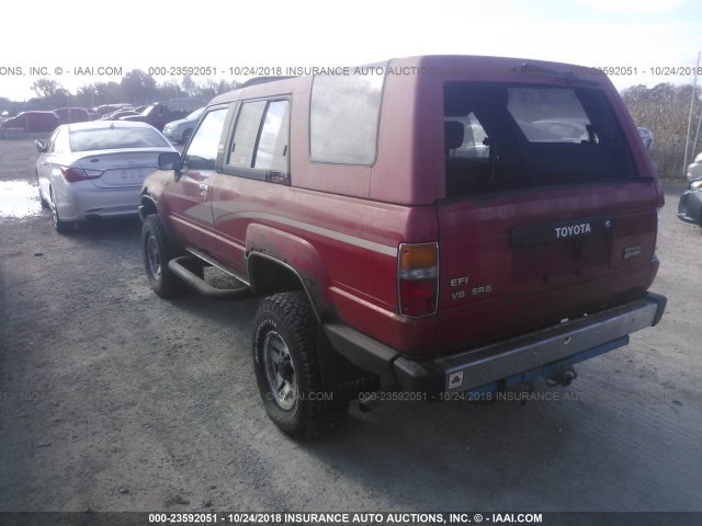 JT3VN66W8K0035107 - 1989 TOYOTA 4RUNNER VN66 SR5 RED photo 3