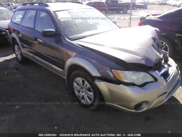 4S4BP60C687353049 - 2008 SUBARU OUTBACK GRAY photo 1