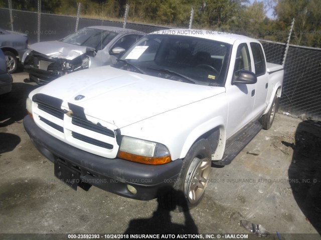 1D7HL38XX3S223237 - 2003 DODGE DAKOTA QUAD SPORT WHITE photo 2