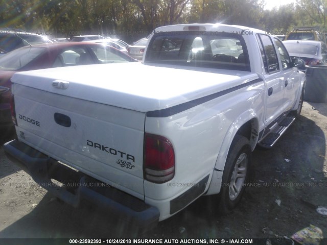 1D7HL38XX3S223237 - 2003 DODGE DAKOTA QUAD SPORT WHITE photo 4