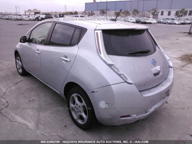 JN1AZ0CP9BT009285 - 2011 NISSAN LEAF SV/SL SILVER photo 3