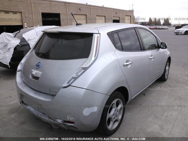 JN1AZ0CP9BT009285 - 2011 NISSAN LEAF SV/SL SILVER photo 4