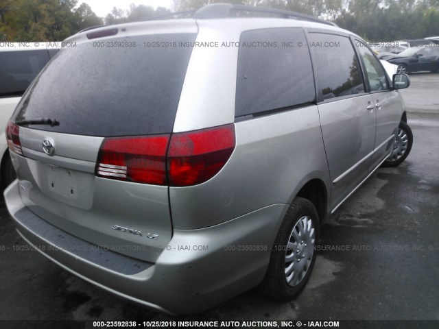 5TDZA23C64S169500 - 2004 TOYOTA SIENNA CE/LE SILVER photo 4