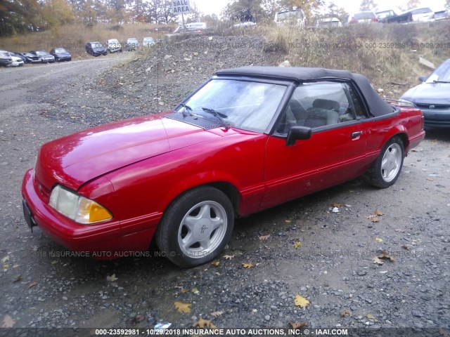 1FACP44M4PF188080 - 1993 FORD MUSTANG LX RED photo 2