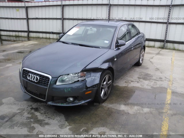 WAUAF78E38A095328 - 2008 AUDI A4 2.0T GRAY photo 2