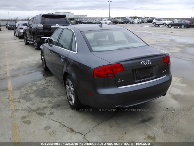 WAUAF78E38A095328 - 2008 AUDI A4 2.0T GRAY photo 3