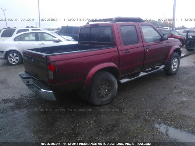 1N6ED27T9YC405660 - 2000 NISSAN FRONTIER CREW CAB XE/CREW CAB SE MAROON photo 4