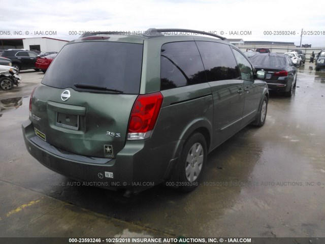 5N1BV28U64N364876 - 2004 NISSAN QUEST S/SE/SL GREEN photo 4