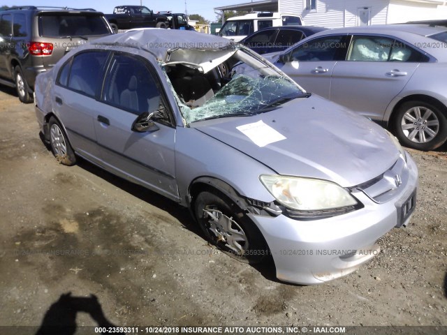 1HGES163X5L008282 - 2005 HONDA CIVIC DX VP SILVER photo 1