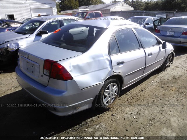 1HGES163X5L008282 - 2005 HONDA CIVIC DX VP SILVER photo 4