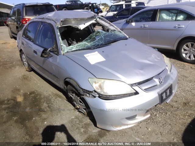 1HGES163X5L008282 - 2005 HONDA CIVIC DX VP SILVER photo 6