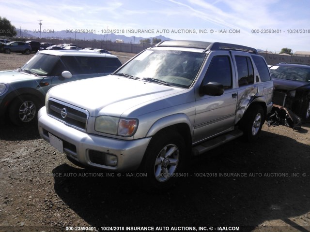 JN8DR09X83W712012 - 2003 NISSAN PATHFINDER LE/SE SILVER photo 2