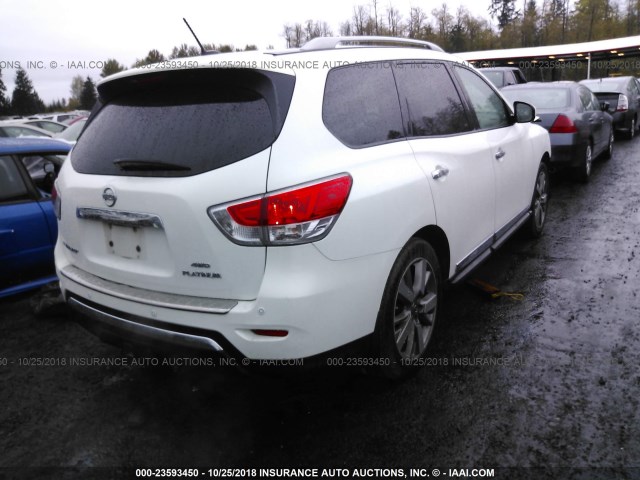 5N1AR2MM9EC687189 - 2014 NISSAN PATHFINDER S/SV/SL/PLATINUM WHITE photo 4