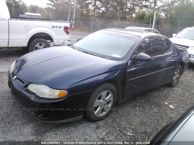 2G1WX15K129126519 - 2002 CHEVROLET MONTE CARLO SS BLUE photo 2