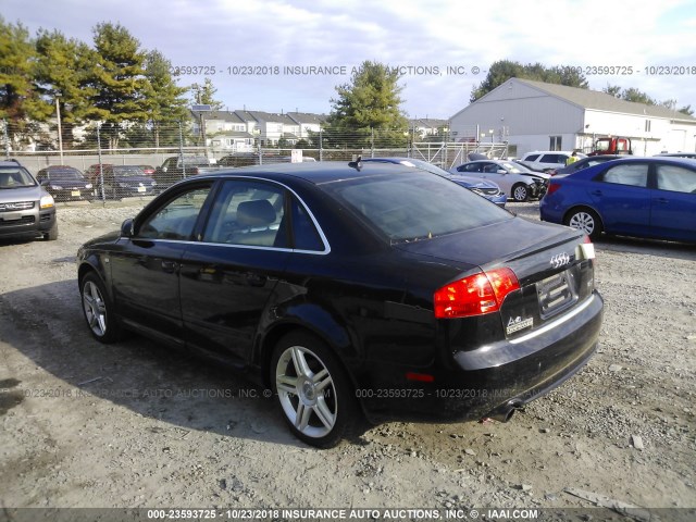 WAUAF78E08A114742 - 2008 AUDI A4 2.0T BLACK photo 3