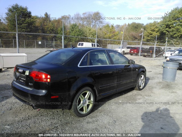 WAUAF78E08A114742 - 2008 AUDI A4 2.0T BLACK photo 4