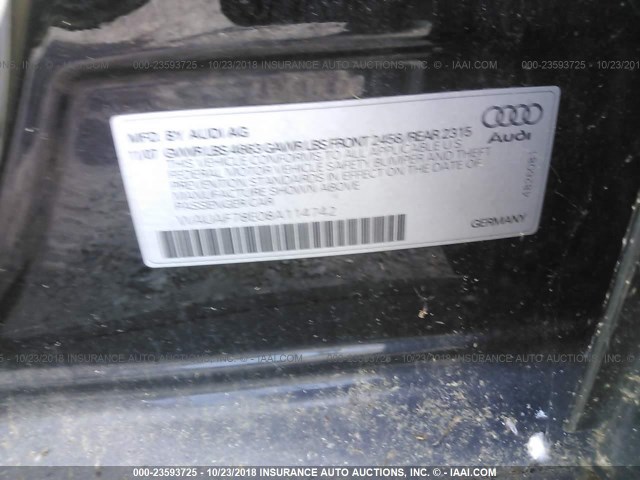 WAUAF78E08A114742 - 2008 AUDI A4 2.0T BLACK photo 9