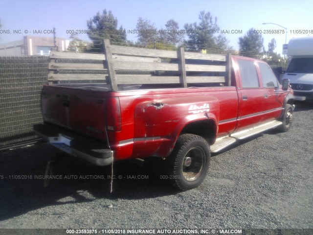 1GTHK33NXPJ755196 - 1993 GMC SIERRA K3500 RED photo 4