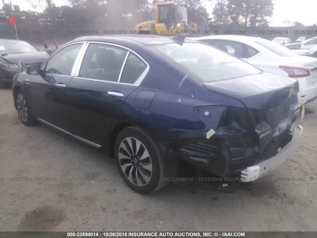 1HGCR6F76EA002560 - 2014 HONDA ACCORD HYBRID/TOURING BLUE photo 3