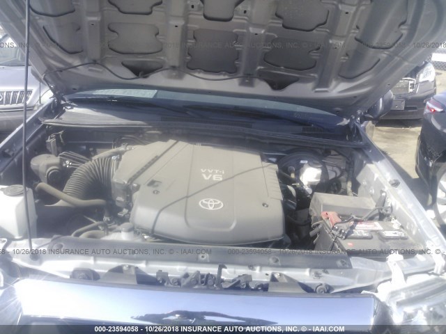 5TFJU4GNXEX056446 - 2014 TOYOTA TACOMA DOUBLE CAB PRERUNNER SILVER photo 10