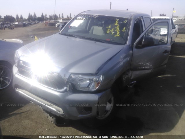 5TFJU4GNXEX056446 - 2014 TOYOTA TACOMA DOUBLE CAB PRERUNNER SILVER photo 2