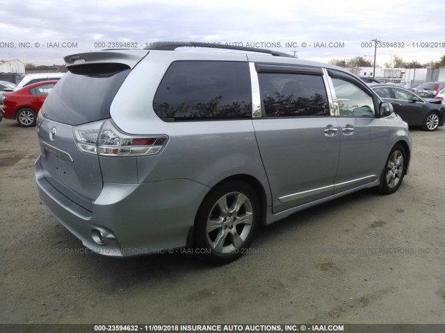 5TDXK3DC2DS314069 - 2013 TOYOTA SIENNA SPORT SILVER photo 4