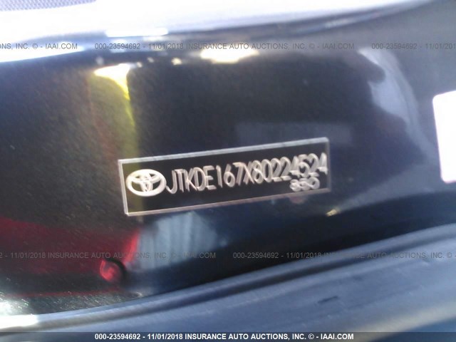 JTKDE167X80224524 - 2008 TOYOTA SCION TC 黑色 照片 9