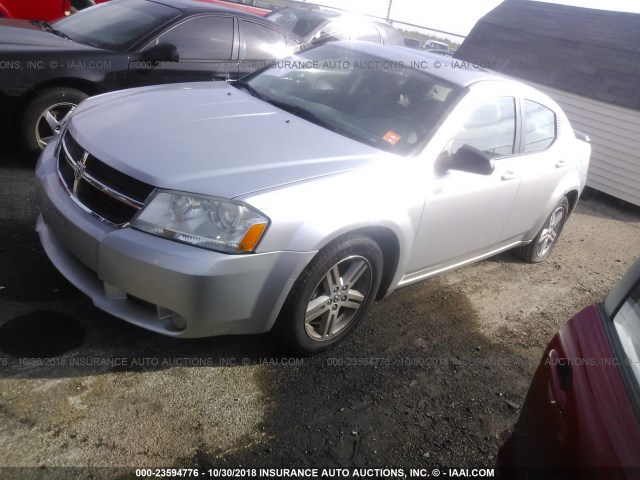 1B3LC56K68N108407 - 2008 DODGE AVENGER SXT SILVER photo 2