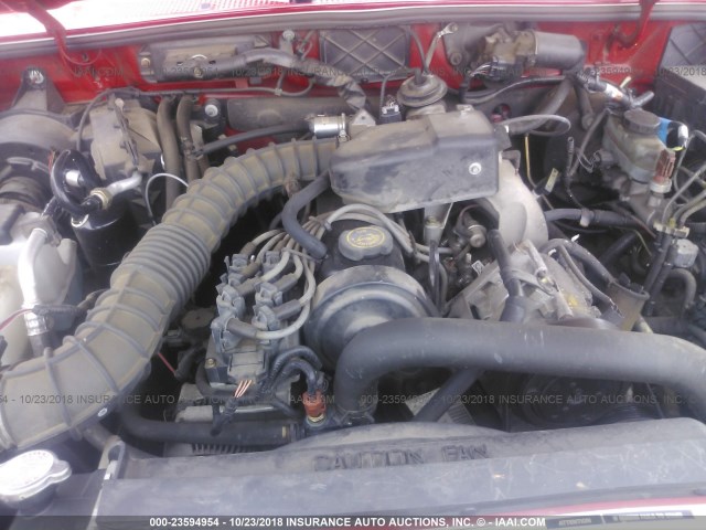 4F4YR12C81TM11031 - 2001 MAZDA B2500 RED photo 10