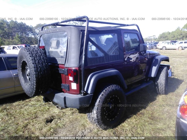 1J4AA2D15AL119771 - 2010 JEEP WRANGLER SPORT BURGUNDY photo 4