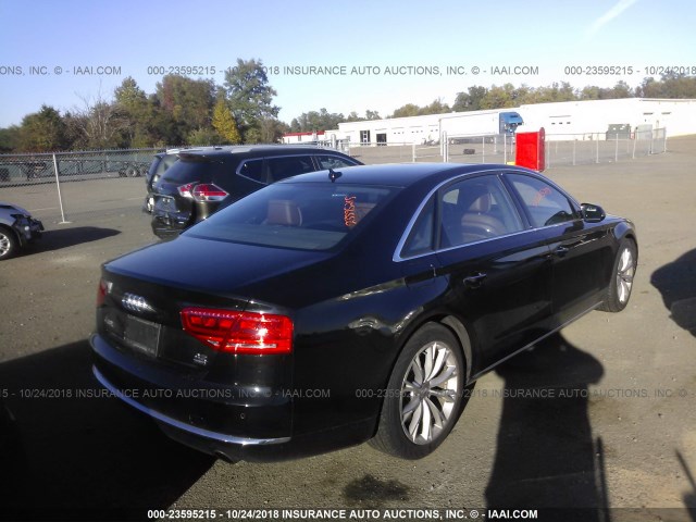 WAURVAFD5BN028078 - 2011 AUDI A8 L QUATTRO BLACK photo 4