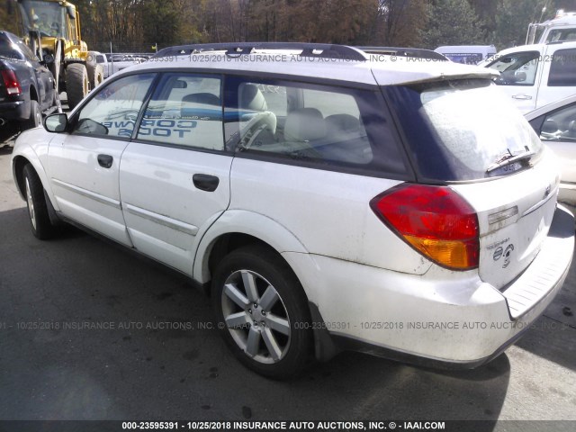 4S4BP61C577321674 - 2007 SUBARU LEGACY OUTBACK 2.5I WHITE photo 3