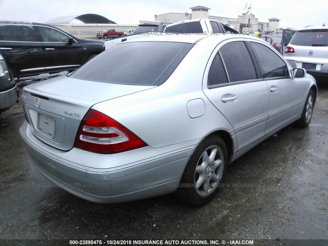 WDBRF81J03F418473 - 2003 MERCEDES-BENZ C 240 4MATIC SILVER photo 4