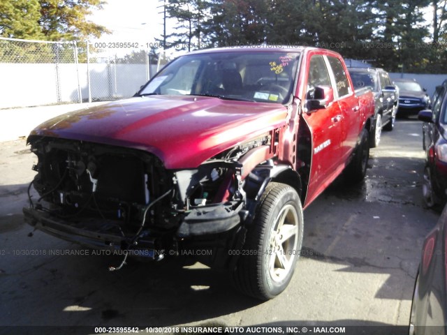 1C6RD7MT9CS162332 - 2012 DODGE RAM 1500 SPORT RED photo 2