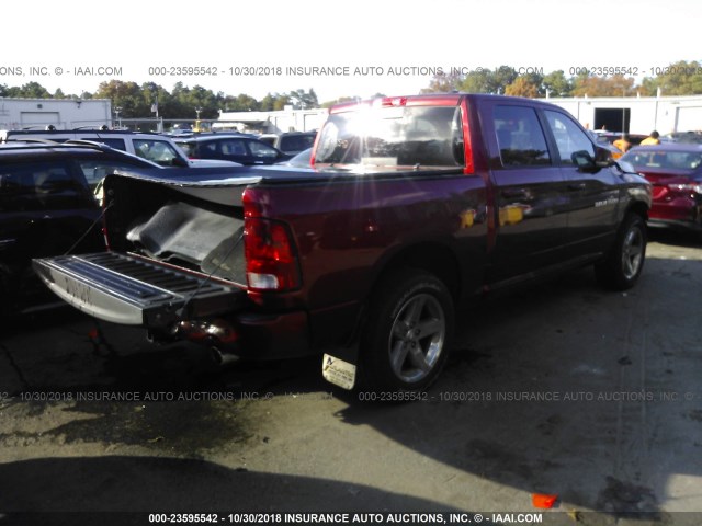 1C6RD7MT9CS162332 - 2012 DODGE RAM 1500 SPORT RED photo 4