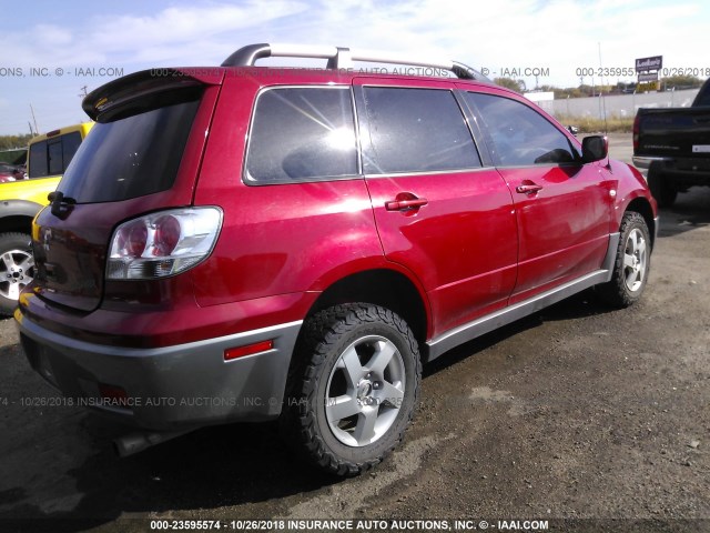 JA4LX41F94U003555 - 2004 MITSUBISHI OUTLANDER XLS RED photo 4