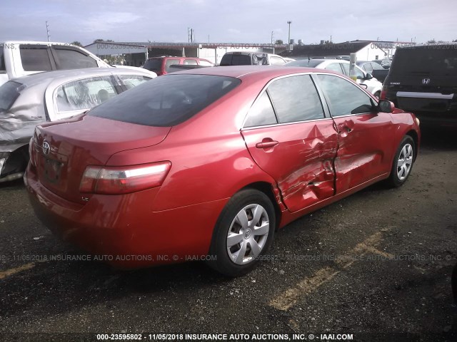 4T1BE46K47U124989 - 2007 TOYOTA CAMRY NEW GENERAT CE/LE/XLE/SE RED photo 4