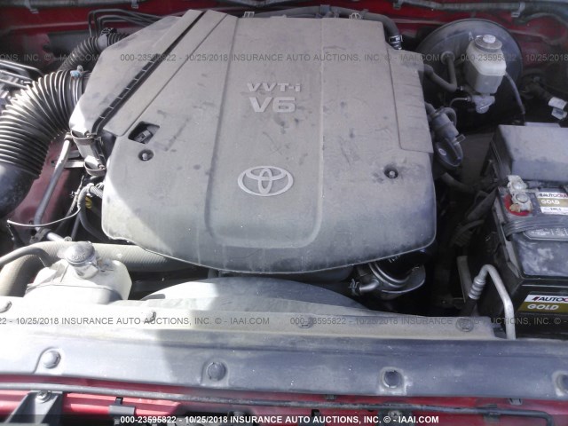 3TMJU62N15M007905 - 2005 TOYOTA TACOMA DOUBLE CAB PRERUNNER RED photo 10