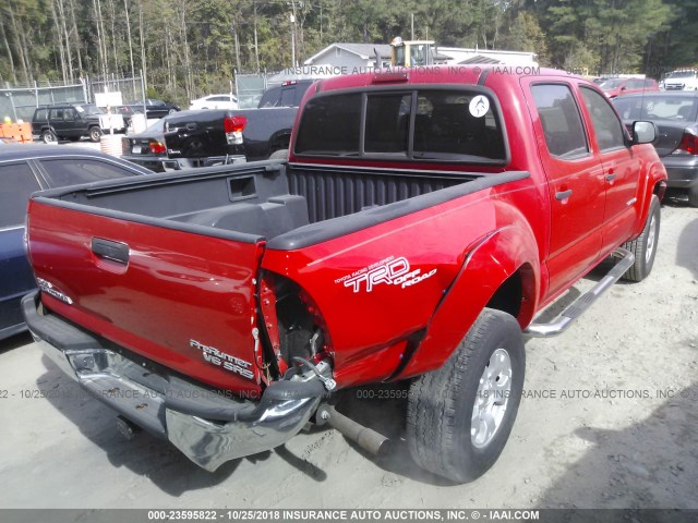 3TMJU62N15M007905 - 2005 TOYOTA TACOMA DOUBLE CAB PRERUNNER RED photo 4
