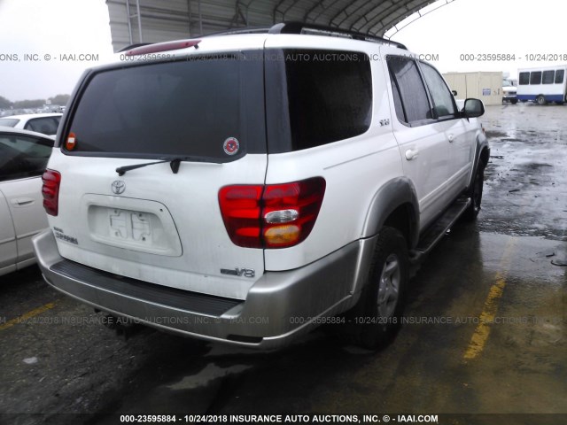 5TDZT34A81S053434 - 2001 TOYOTA SEQUOIA SR5 WHITE photo 4