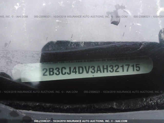 2B3CJ4DV3AH321715 - 2010 DODGE CHALLENGER SE BLACK photo 9