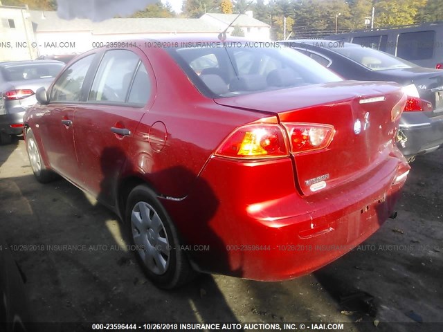 JA3AU16U99U000690 - 2009 MITSUBISHI LANCER DE RED photo 3