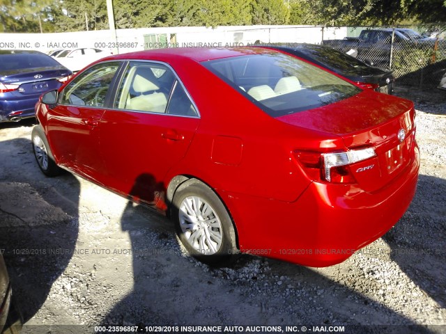 4T1BF1FK3EU868754 - 2014 TOYOTA CAMRY L/SE/LE/XLE RED photo 3