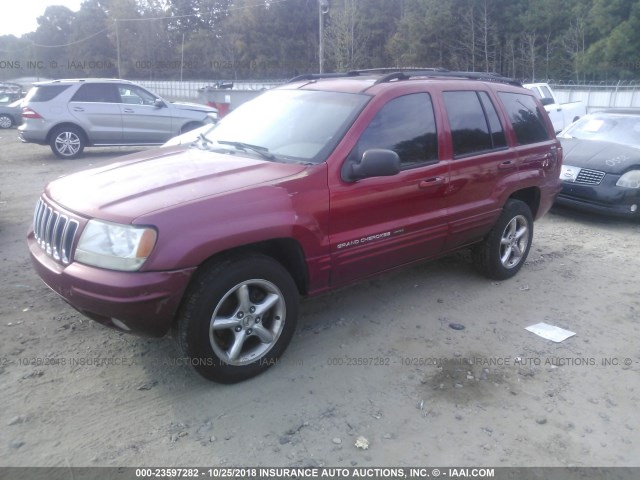 1J4GW58N51C730135 - 2001 JEEP GRAND CHEROKEE LIMITED RED photo 2